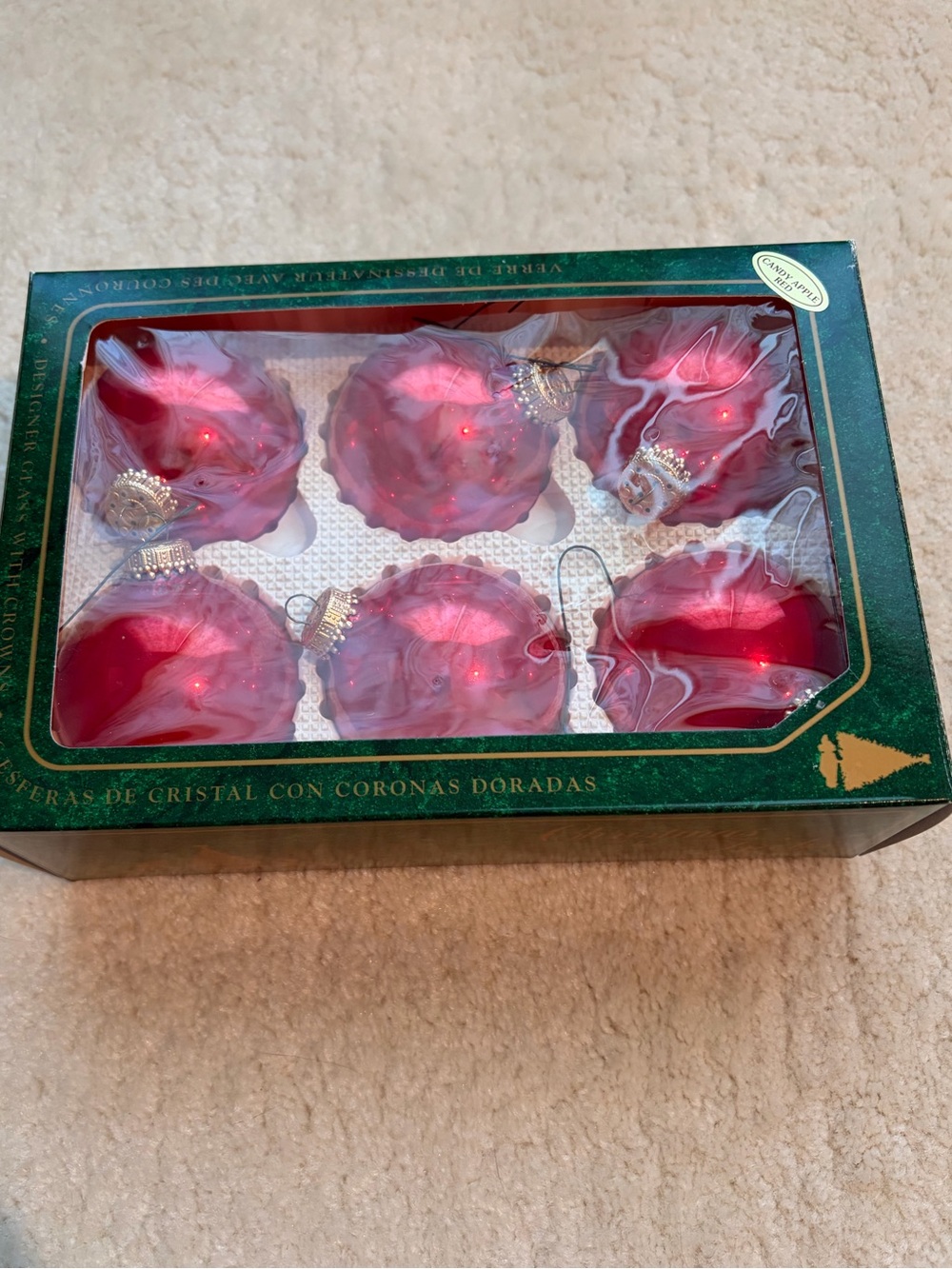 Vintage 1990’s Christmas Tree Ornaments (6 Red)